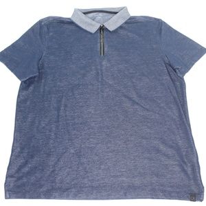 Calvin Klein Steel Gray Spell Out Polo Shirt EUC